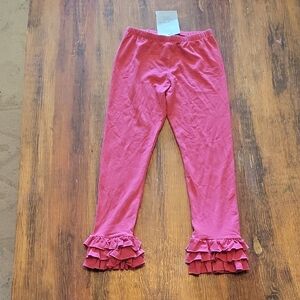NWT Persnickety Pink Ruffle Bottom Leggings Girls Size 12